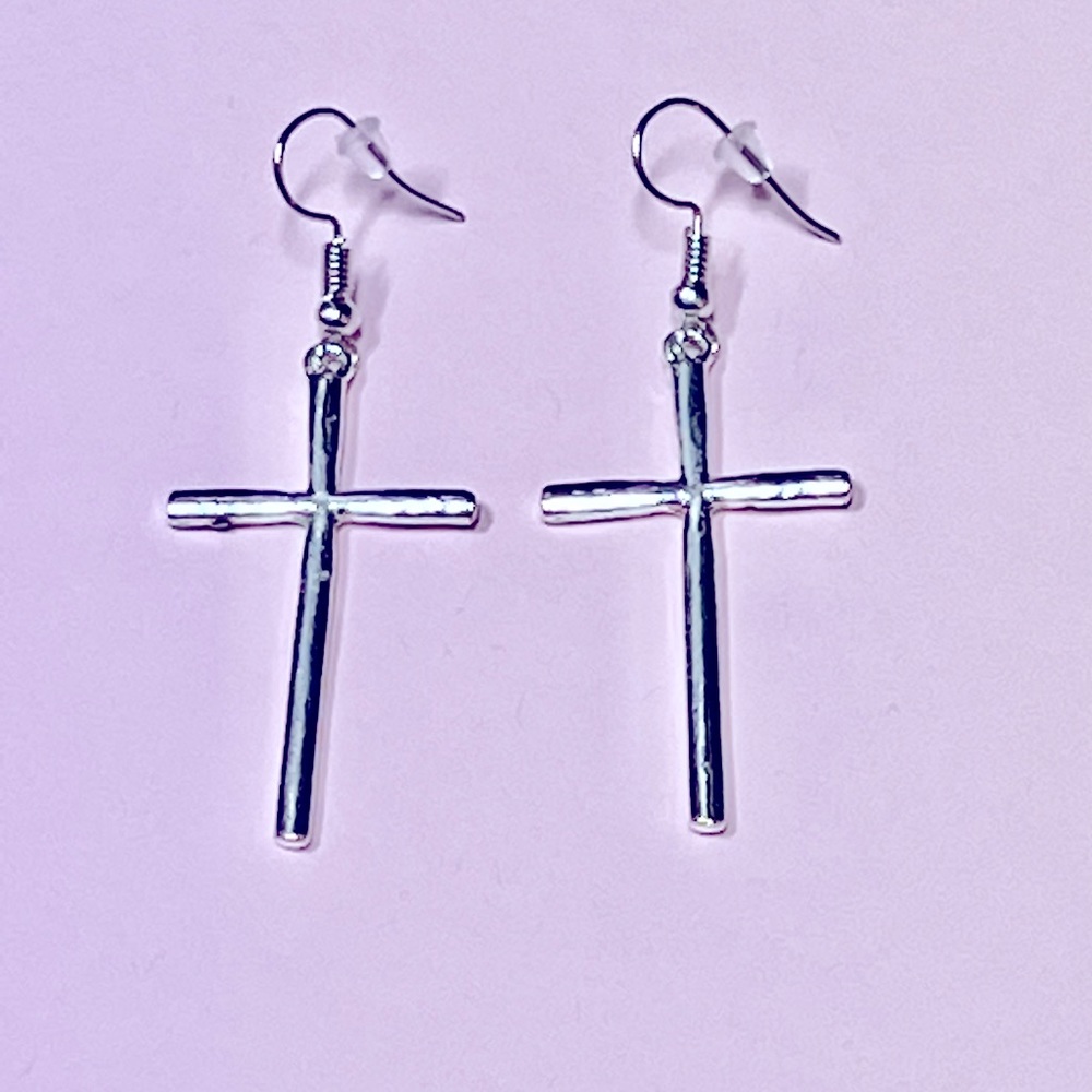 Cross dangle earrings
